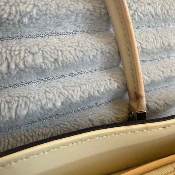 Y2K Beijo Black and Cream Patent Shoulder Tote with Gold Charm - Picture 6 of 12